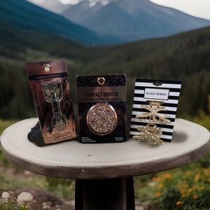 Paris Hilton Glitter Compact Mirror/Lash Curler & Alexis Bendel Starfish Clips